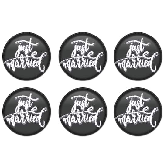 Beistle 2" Black & White Just Married Buttons, 6ct.